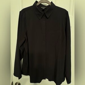 BOGO Athleta New Black LS, covered placket buttons XL. Buy white shirt 2 for $55